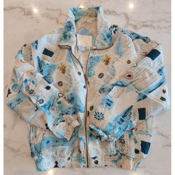 VTG 100% Silk East West Women's Small Track Suit Windbreaker Jacket Pants - Picture 6 of 12